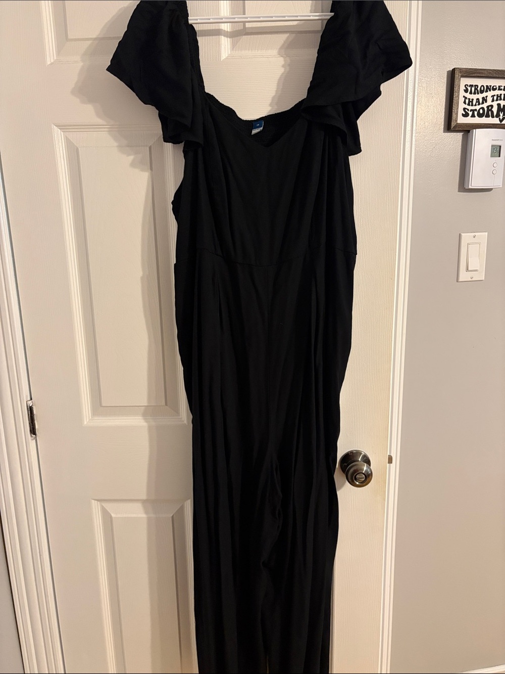 Classic Black Women's Dress with Ruffle Shoulder